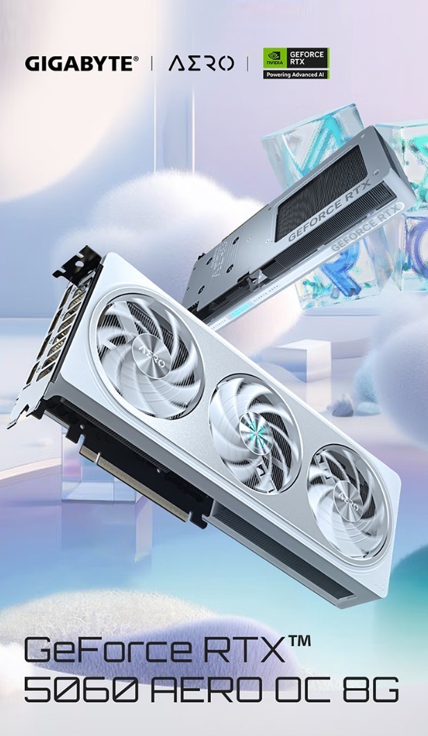 技嘉雪鹰GeForce RTX 5060 AERO OC 8G：轻松驾驭2K游戏，全新50系甜品降临